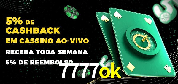 Promoções do cassino ao Vivo 7777ok